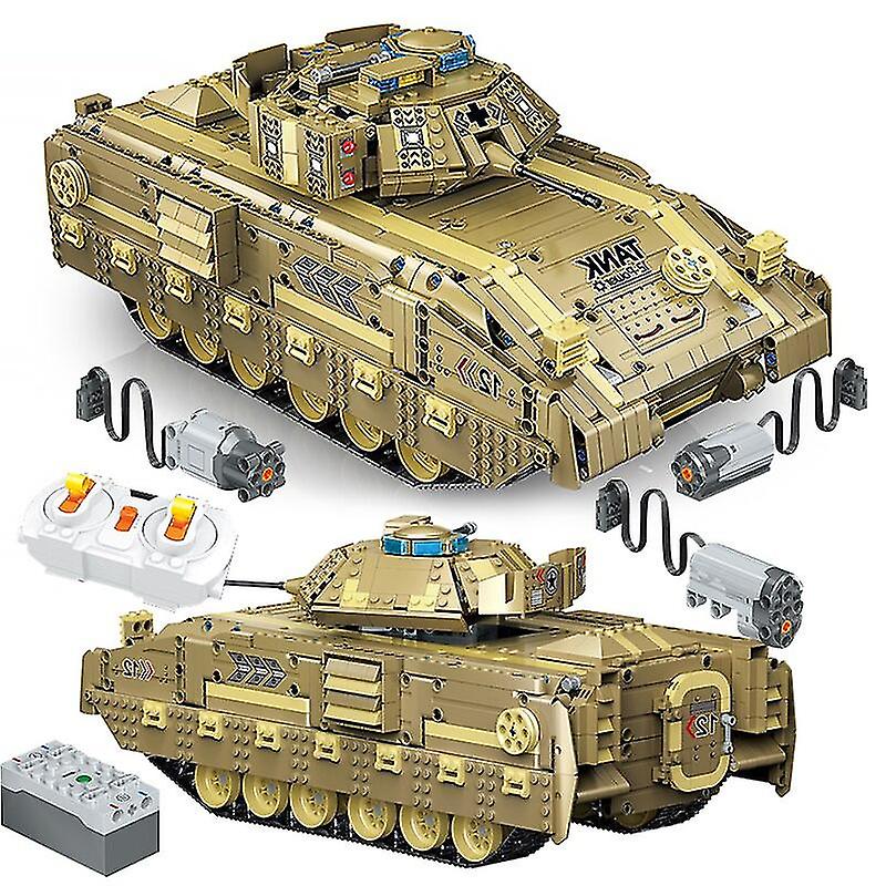 High-tech Military Tank Building Blocks Remote Control Electric T