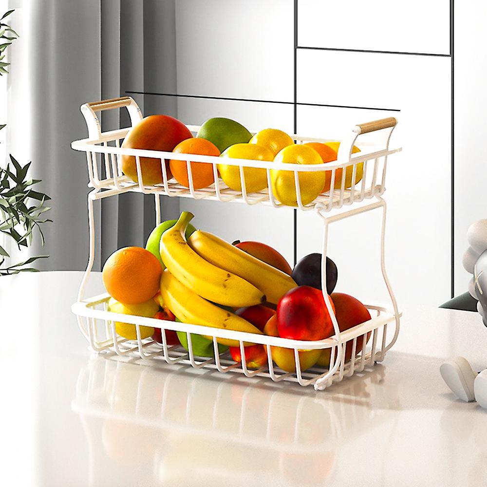 2 Tier Fruit Storage Basket Kitchen Countertop Organizer