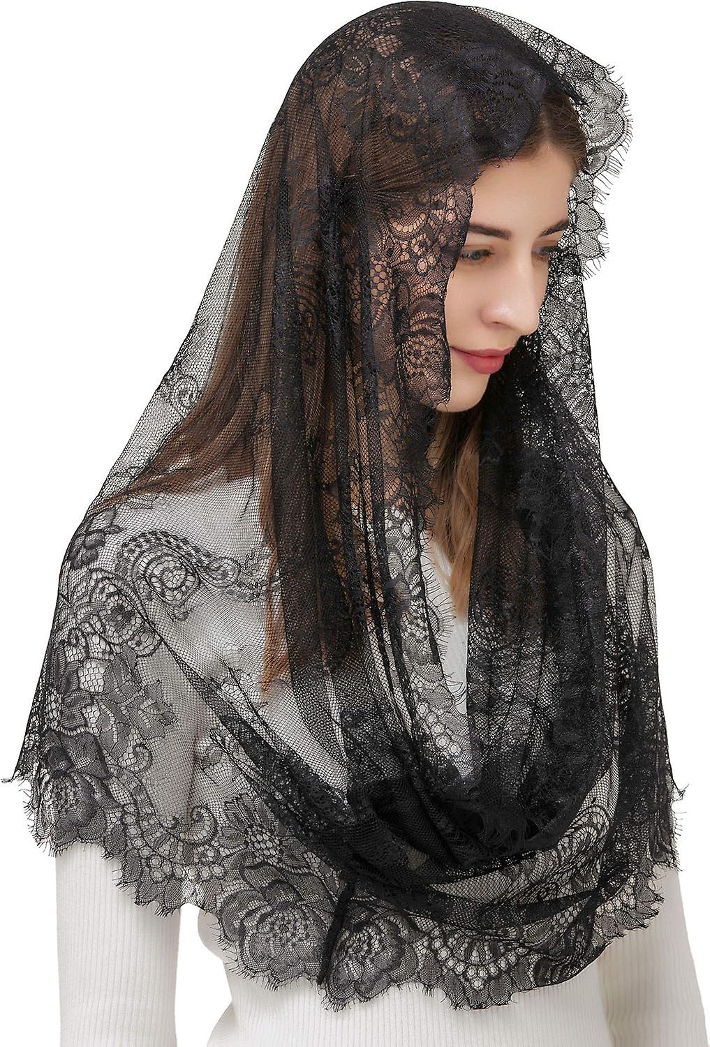 Spanish Style Lace Mantilla Veil - Infinity Shape