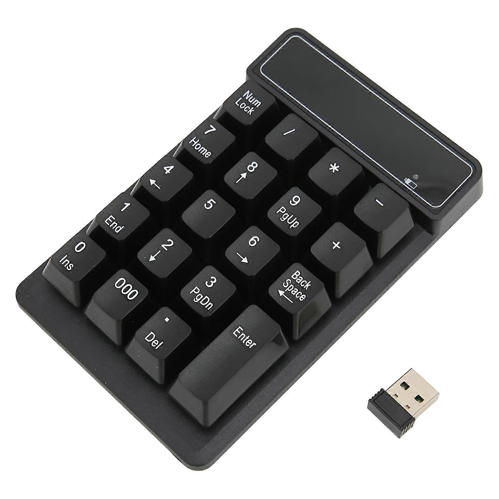 Wireless Number Pad 19 Keys 2.4GHz Wireless Portable Ergonomic Design Waterproof Lightweight Numeric Keypad