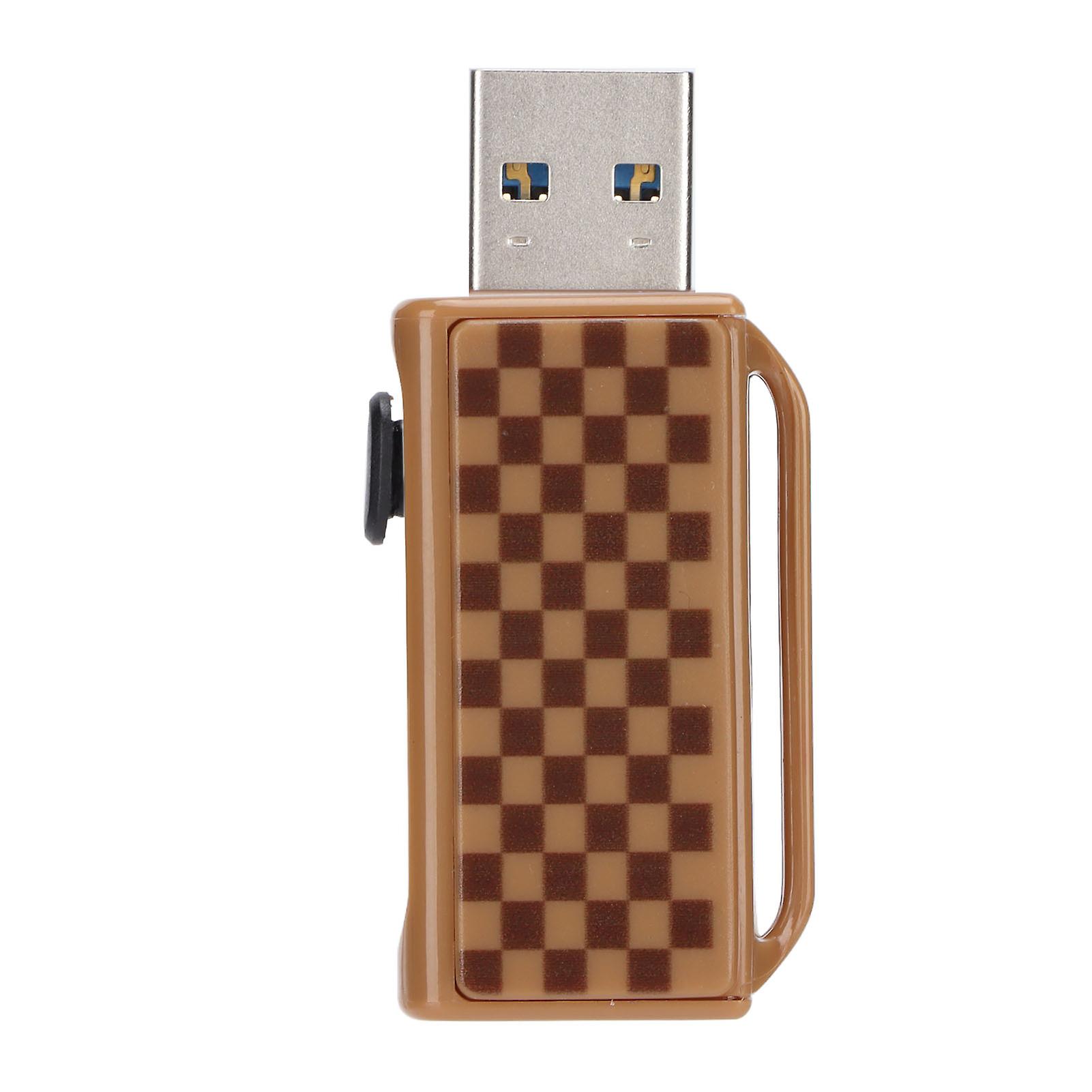USB Flash Drive Portable Grid Pattern Push Pull Thumb Drive for Information Storage Data Transfer PC Phone Grid 64GB