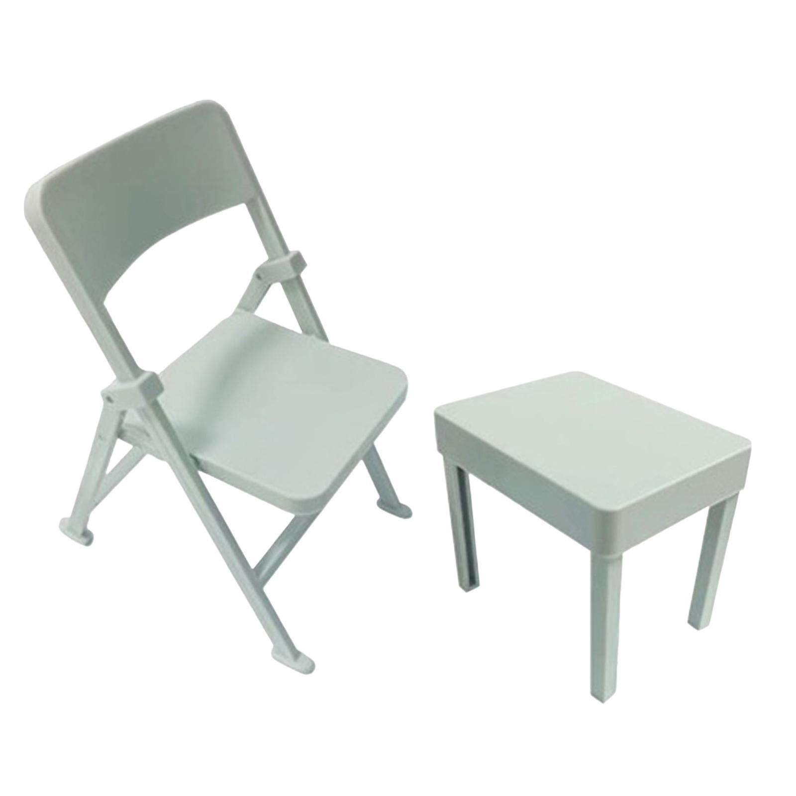 Action Figure Mini Desk Chair Model Display 1:12 Scale Miniature Table Chair black