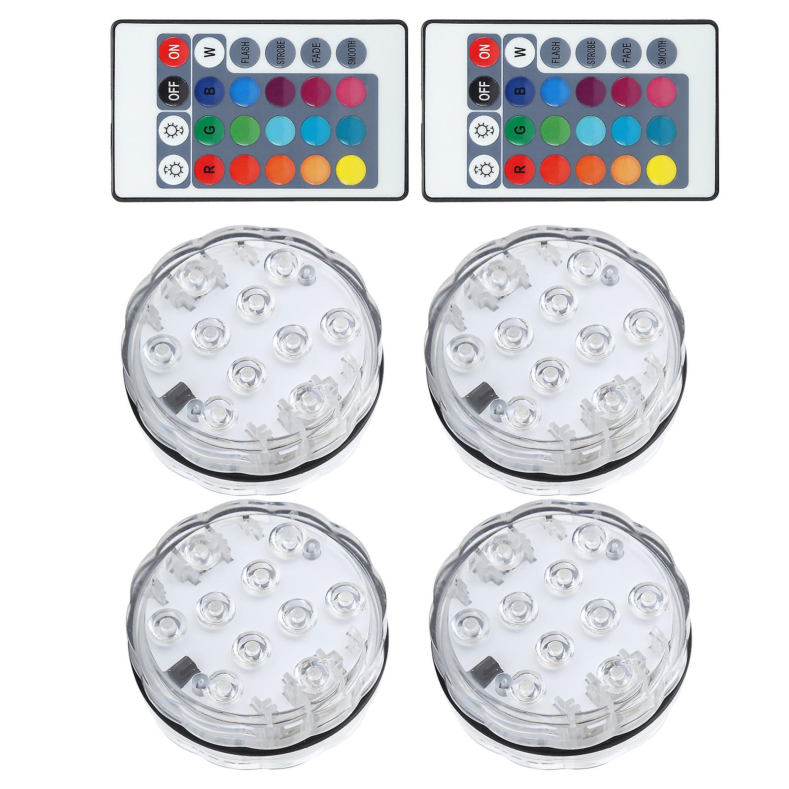 Submersible LED Lights RGB Waterproof Underwater Lamps with Remote Control for Swimming Pool Decor