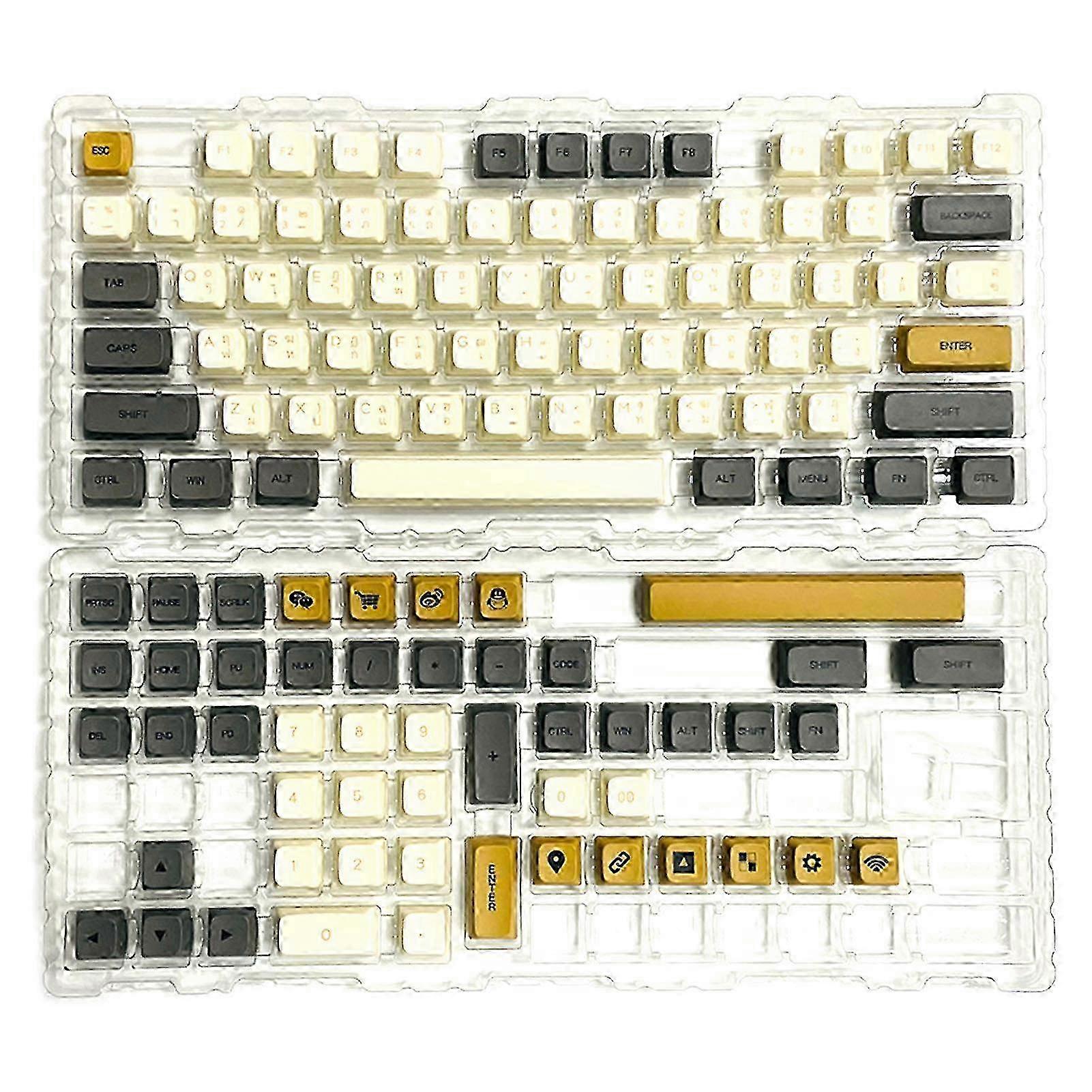 PBT Shimmering XDA Keycaps Set for Mechanical Keyboards, 125 Keys Thai Language