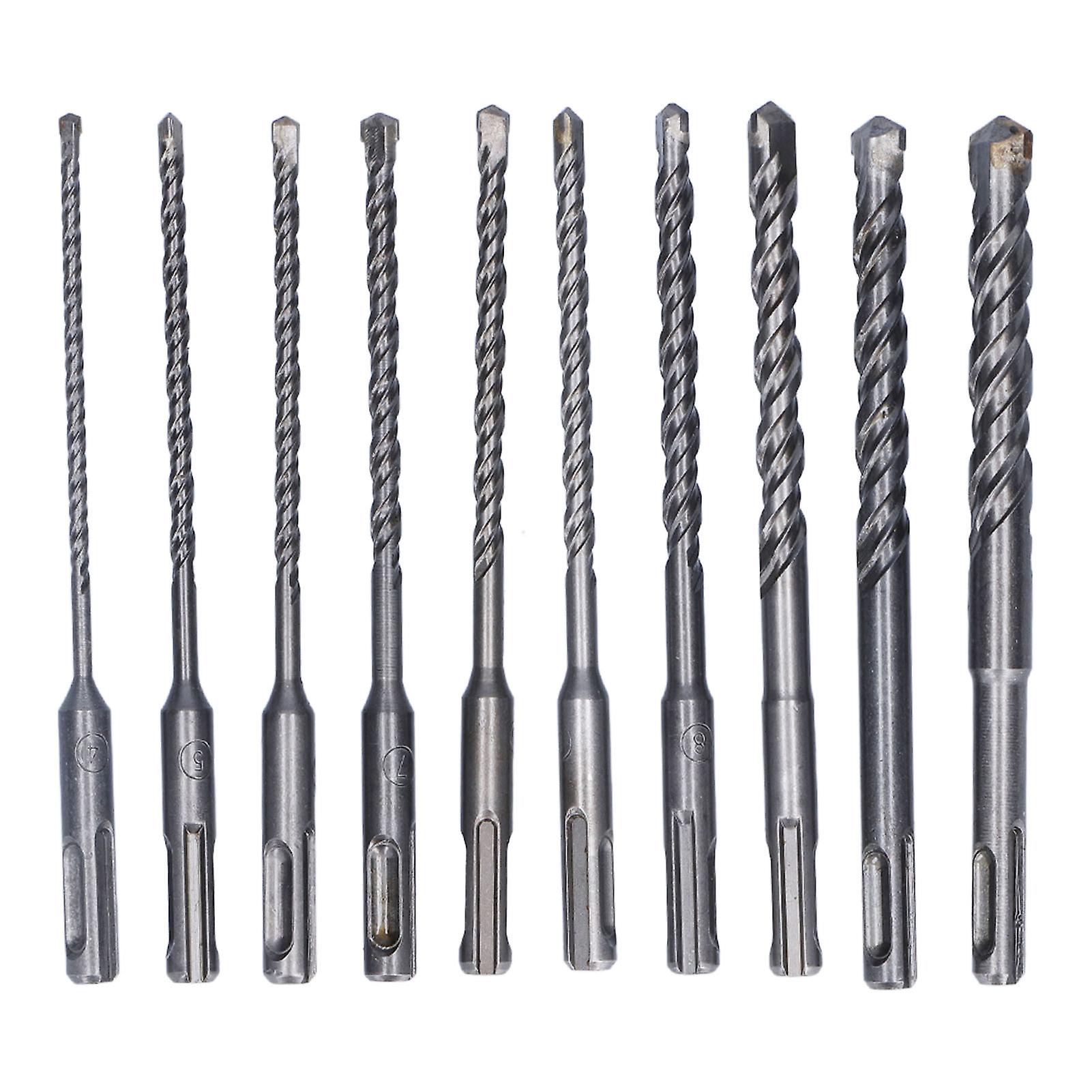 Masonry Drill Bit Set Carbide Tip Rotary Hammer Tool for Concrete 160mm Long 4‑14mm Diameter