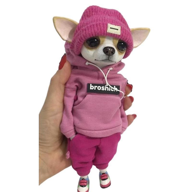 Handmade Doll Resin Standing Puppy Toy Figure Chihuahua SharPei Dog Cute Fashionable Animal Clay Doll Household Products Toy Dexterity Games