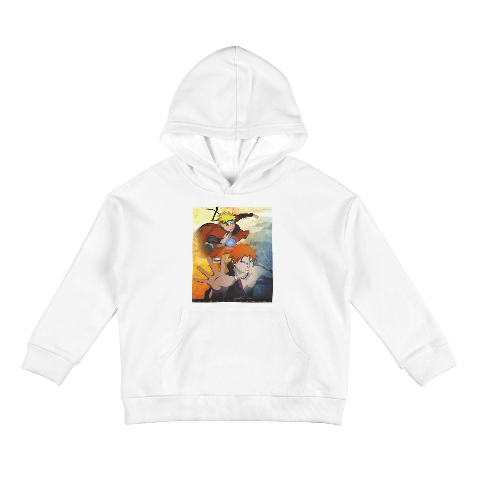 Sudadera con capucha de algodón Naruto para sudaderas de niño unisex blanco