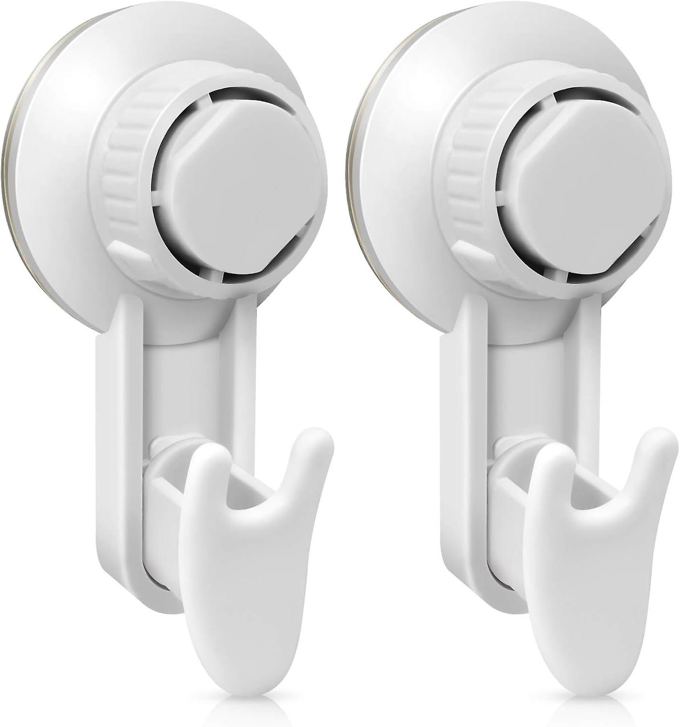 2 suction cup hooks, white