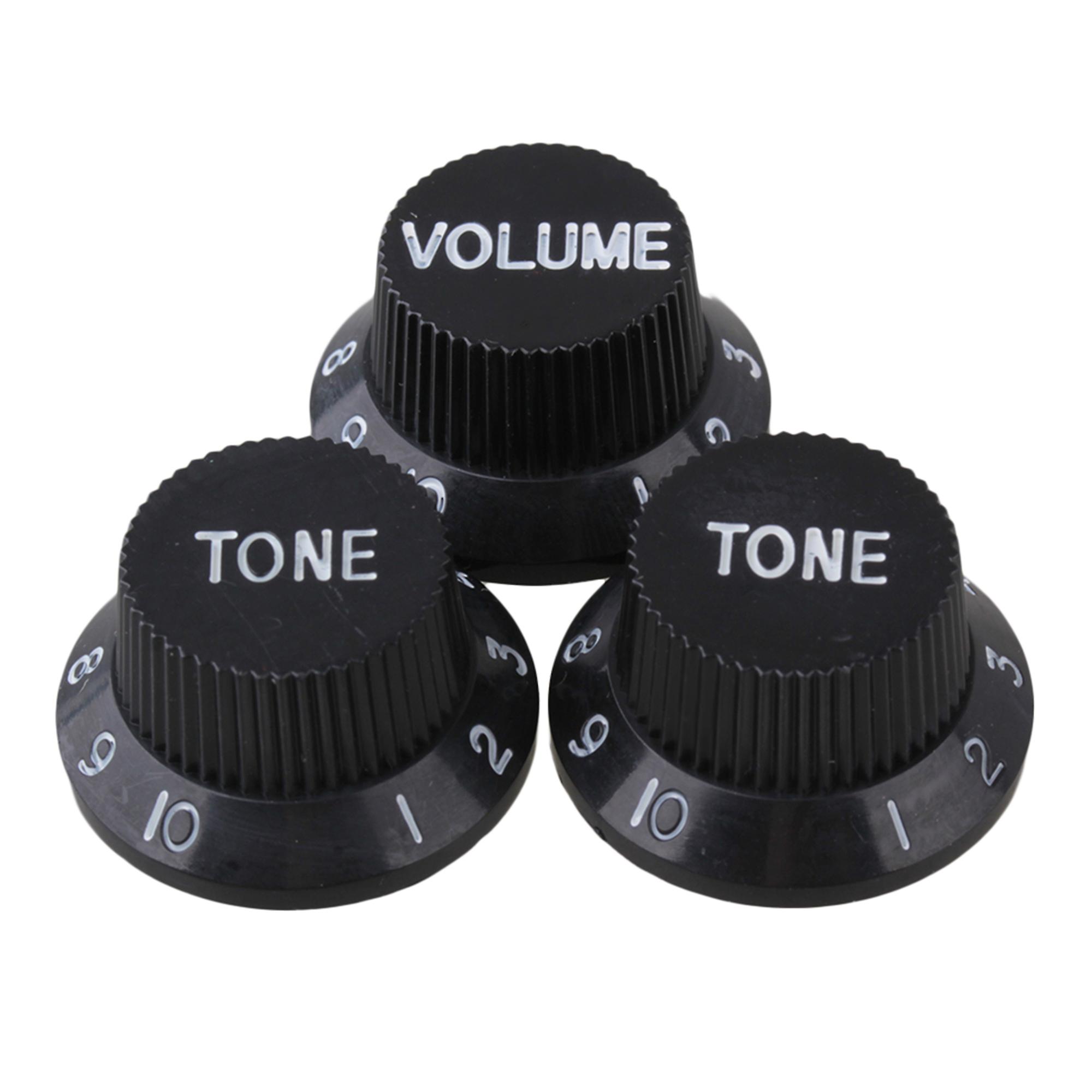 BLACK PKG3 VOLUME TONE CONTROL KNOBS FOR Electric GUITAR