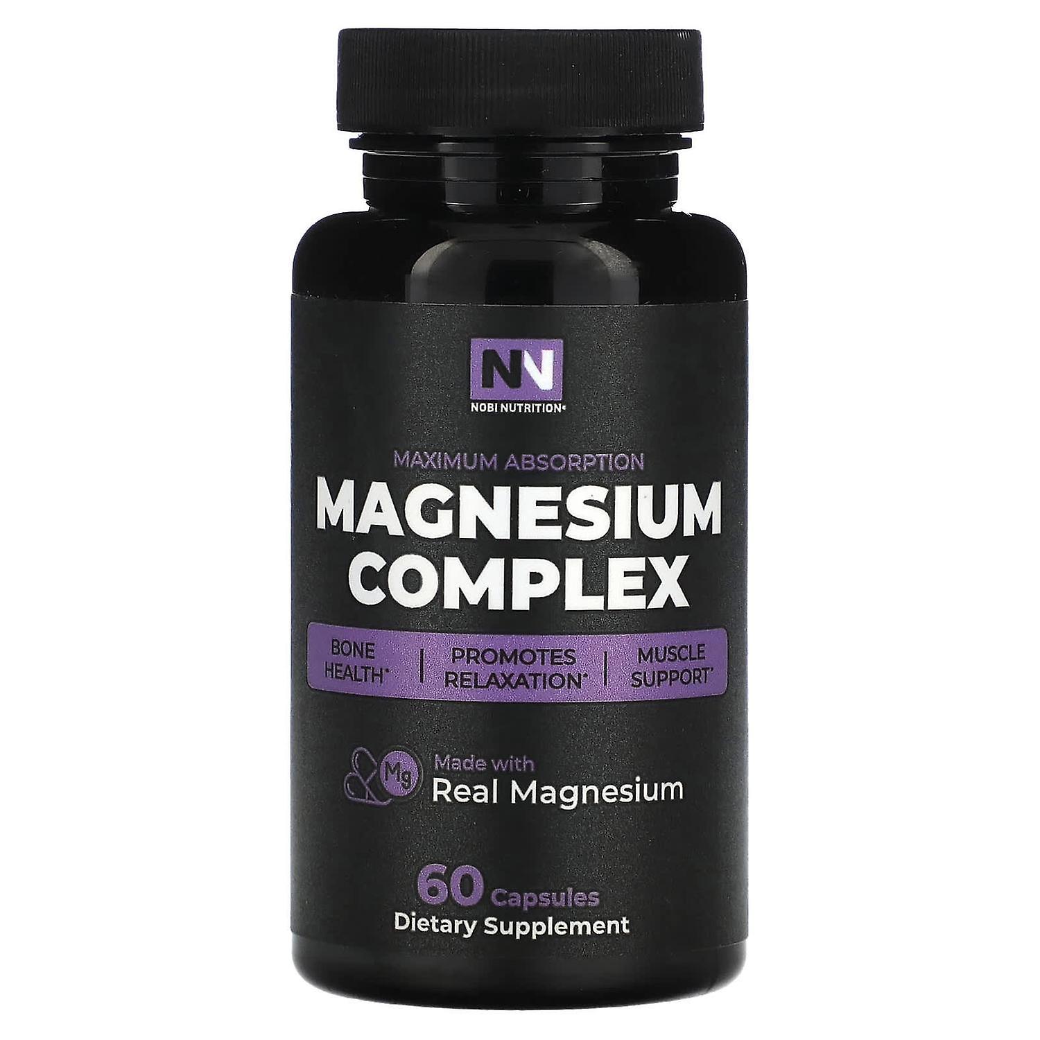 Nobi Nutrition, Magnesium Complex, Maximum Absorption, 60 Capsules