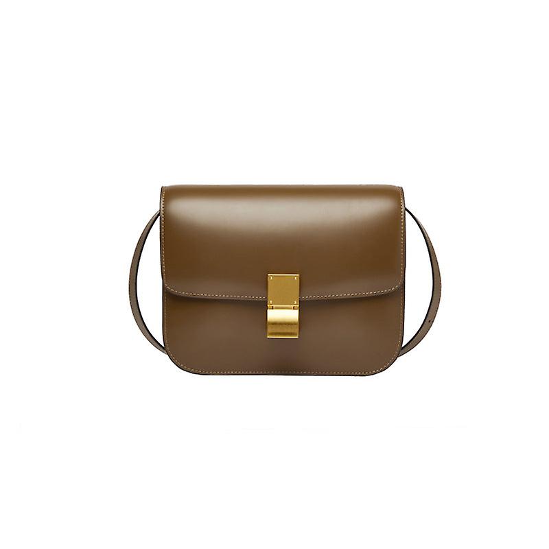 Ladies Women Leather Handbag Shoulder Crossbody Square Fashionable Simple Small Square Large Capacity