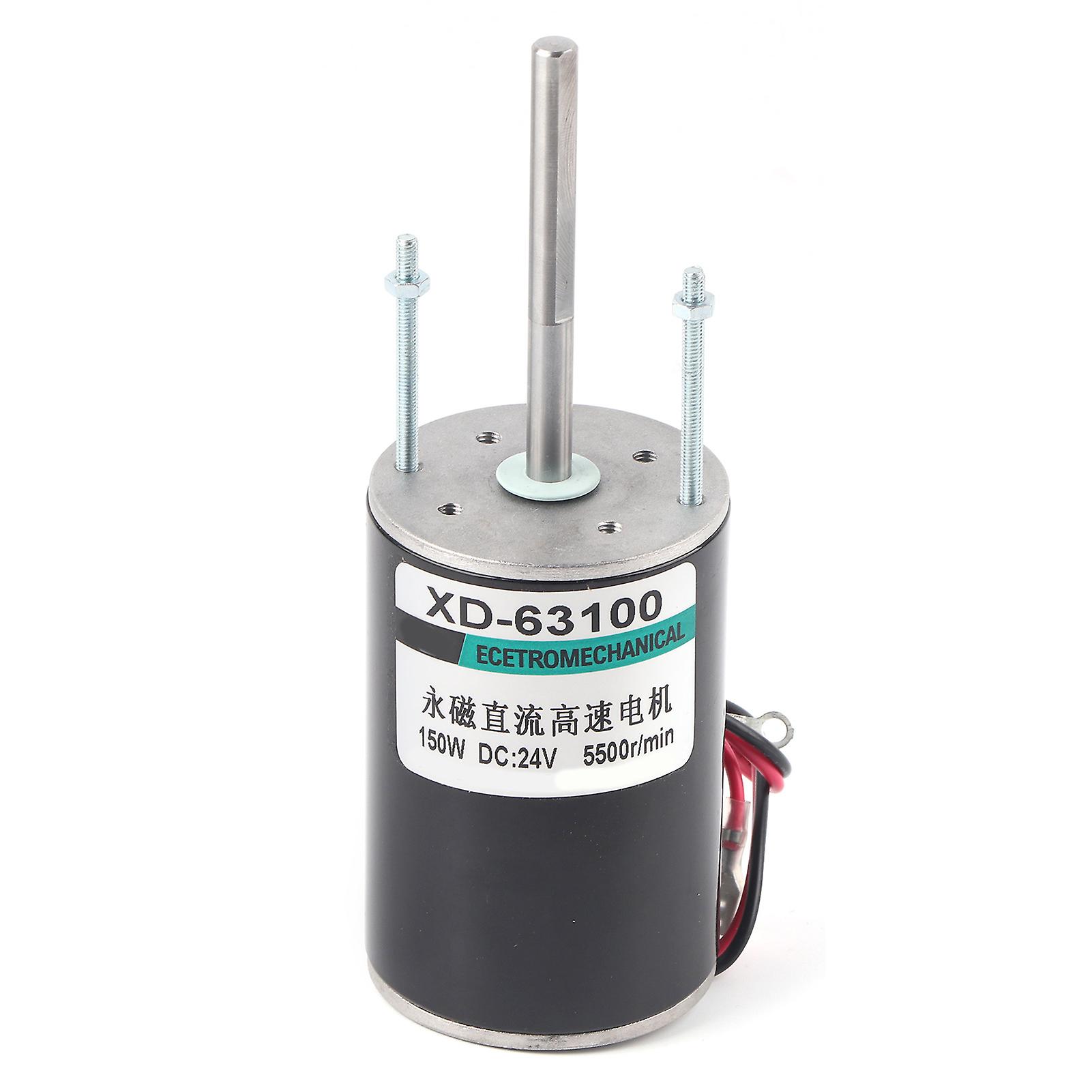 150W High Speed Brushed DC Motor Clockwise/Counterclockwise Rotation for DIY Generator (24V, 5500RPM)