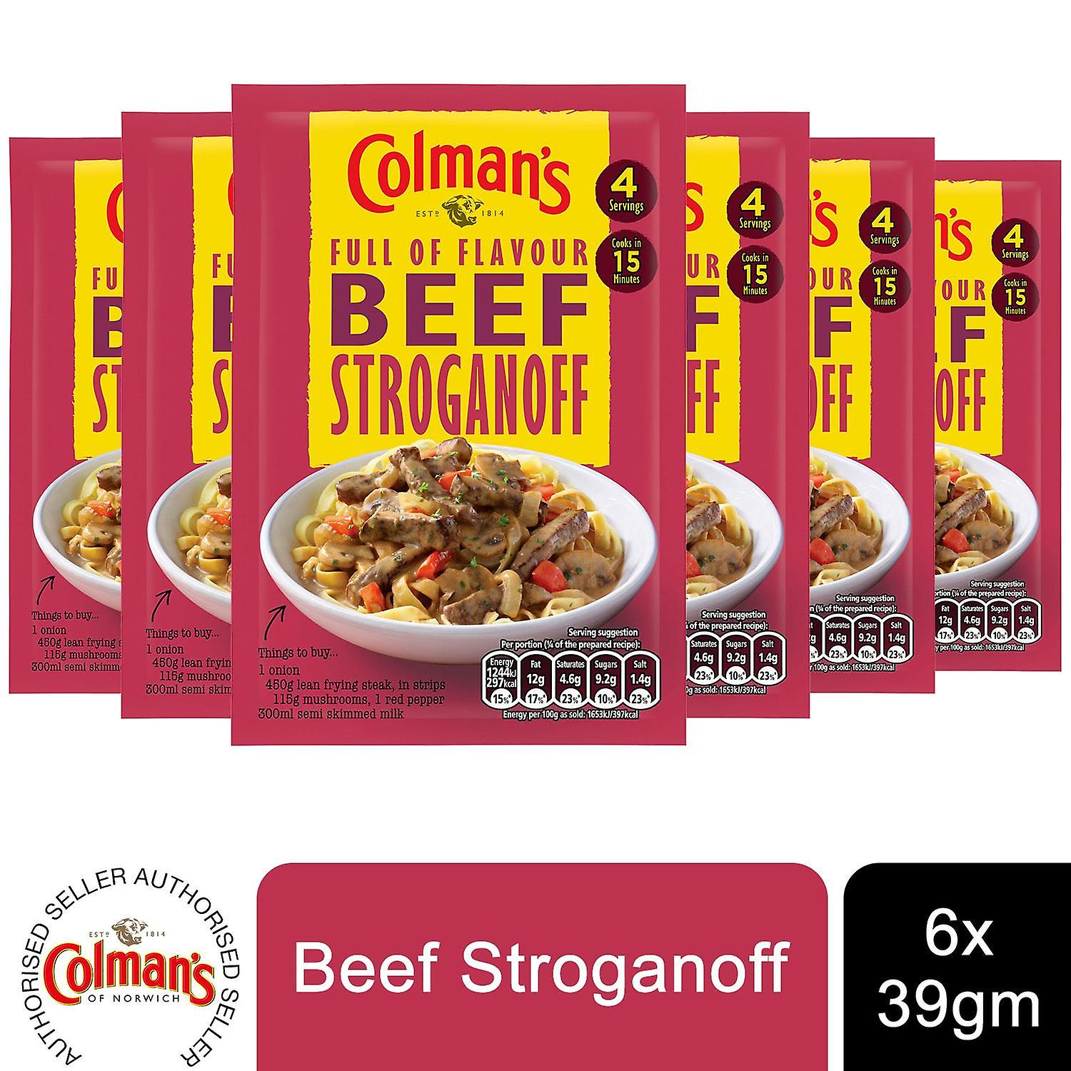 6 Pack Colman's Recipe Mix Beef Stroganoff, 43g