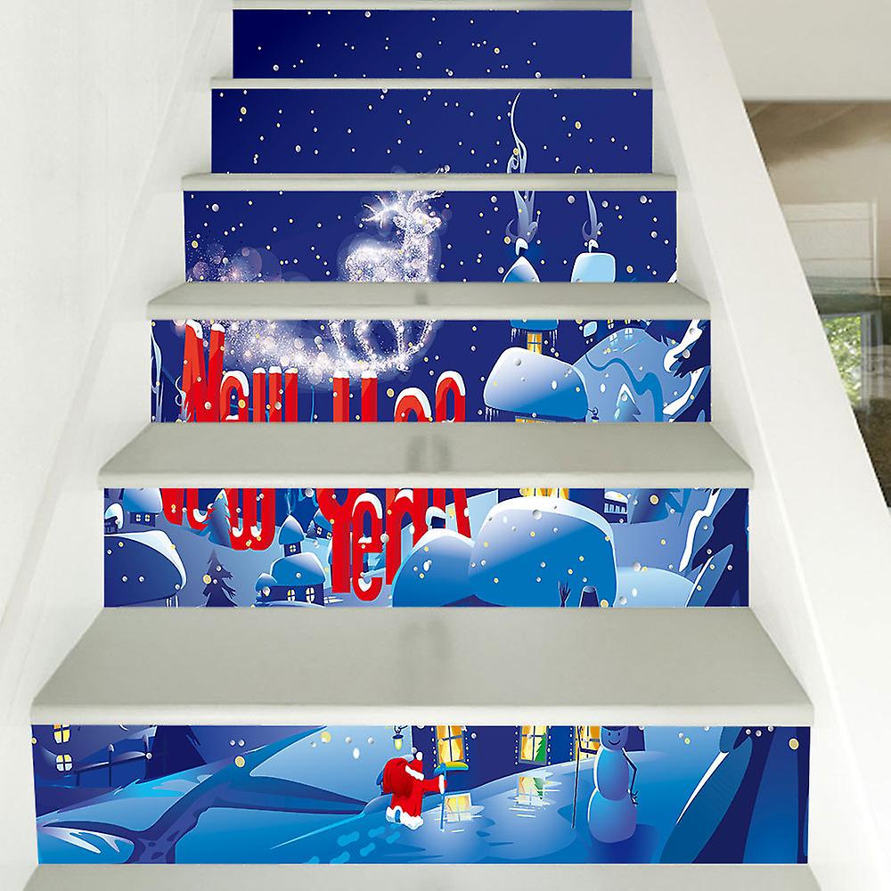 Árvore de Natal 3D - 39,3 polegadas x 7,08 polegadas - 39 - com caixas de presente autoadesivo escada adesivos Xmas
