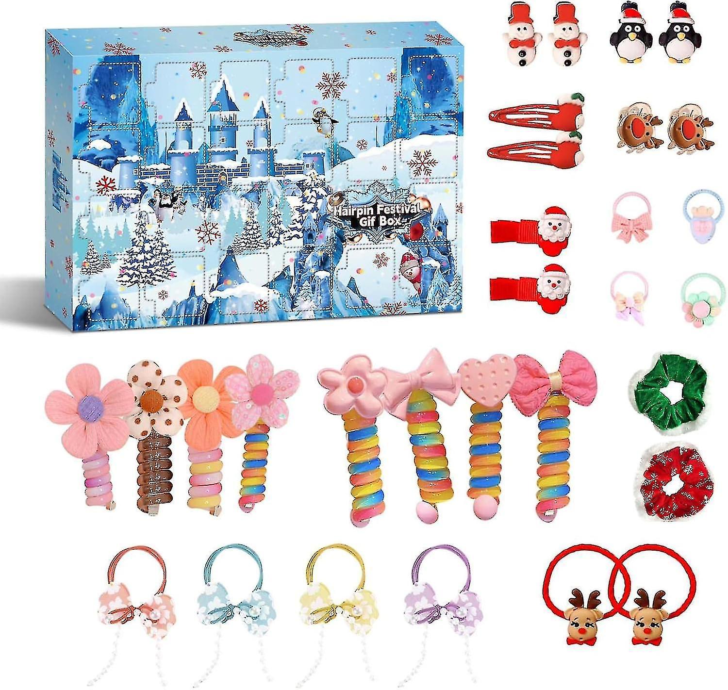 Advent Accessories 2023, 24 Countdown Advent Ring Clip Set for Kids