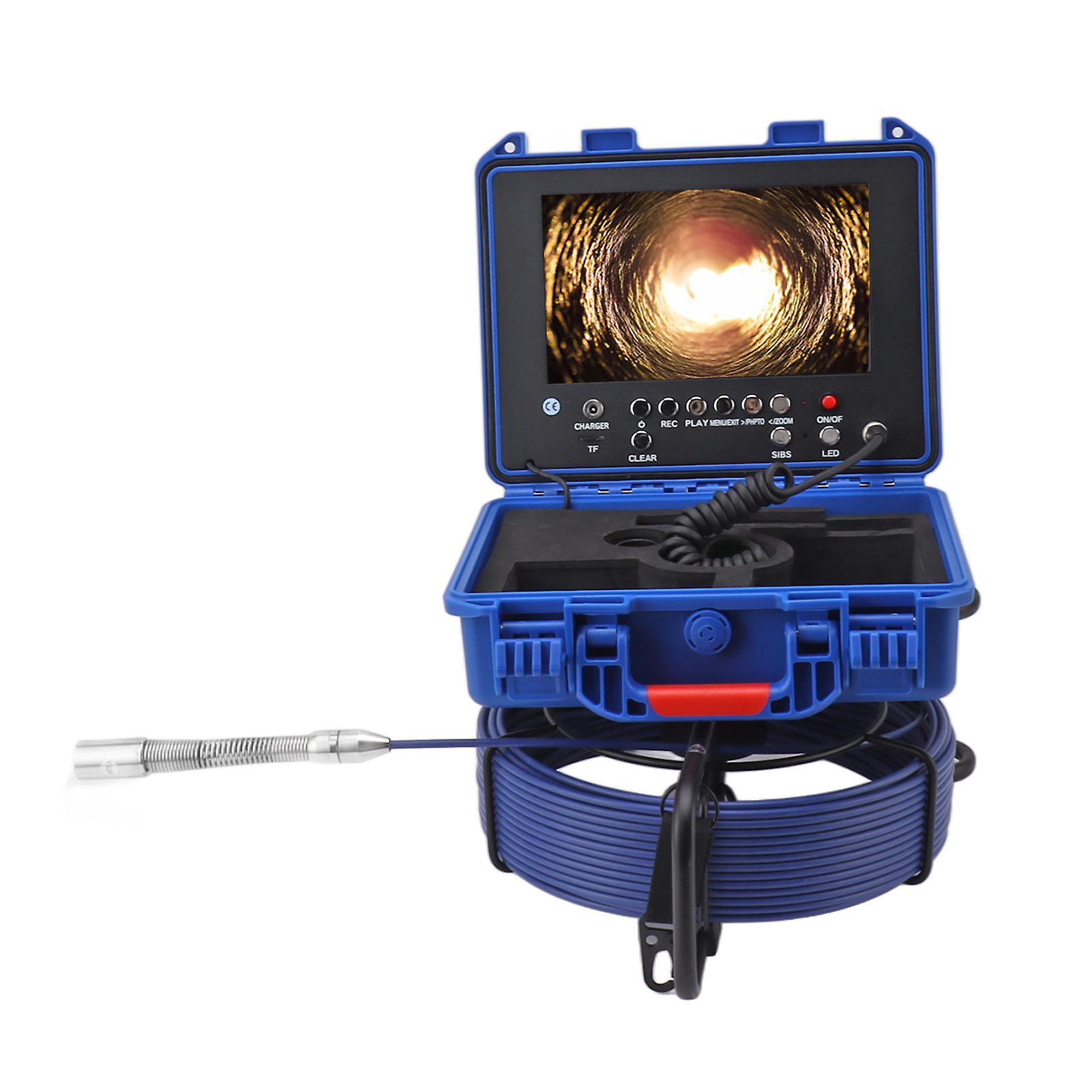 Sewer Pipe Endoscope with Meter Counter 23MM 1080P Inspection Camera for Plumbing Repair 100‑240V US Plug
