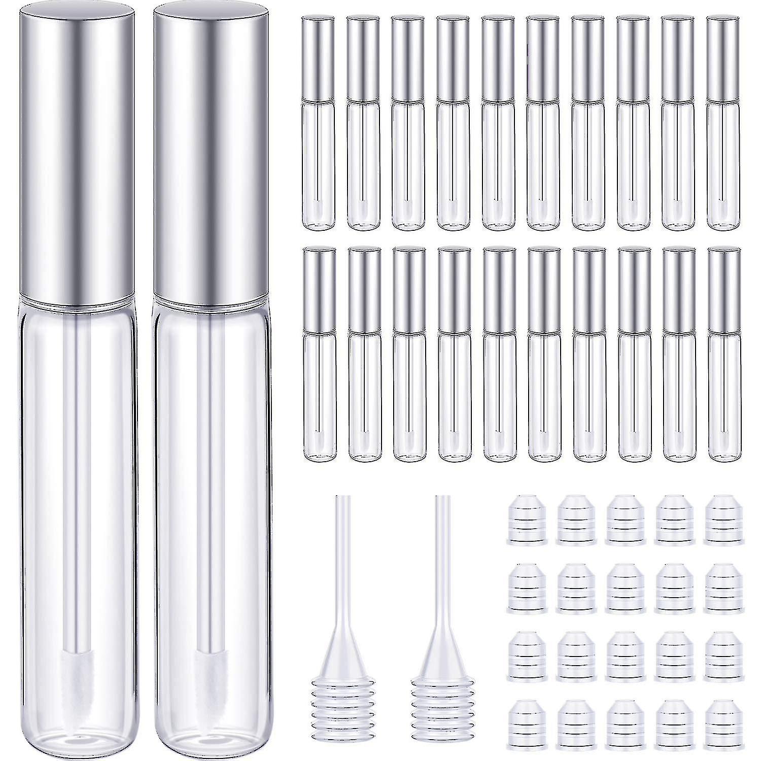 Lip Gloss Tubes Empty Lip Gloss Container Clear Silver 20pcs 10ml