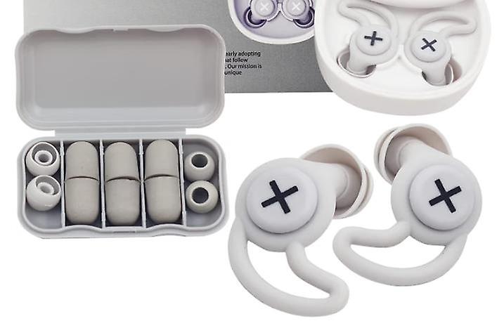 Earplugs, gray, reusable, washable silicone earplugs for sleeping, noise reduction and ear protectio