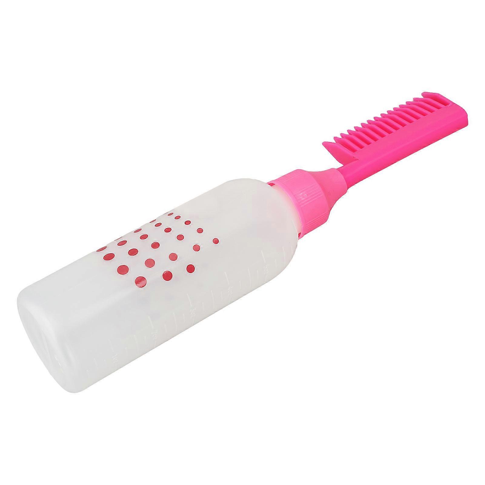 5pcs Hair Dye Comb Bottles Root Comb Color Applicators Dye Dispensing Pink Bottles with Graduated Scale 