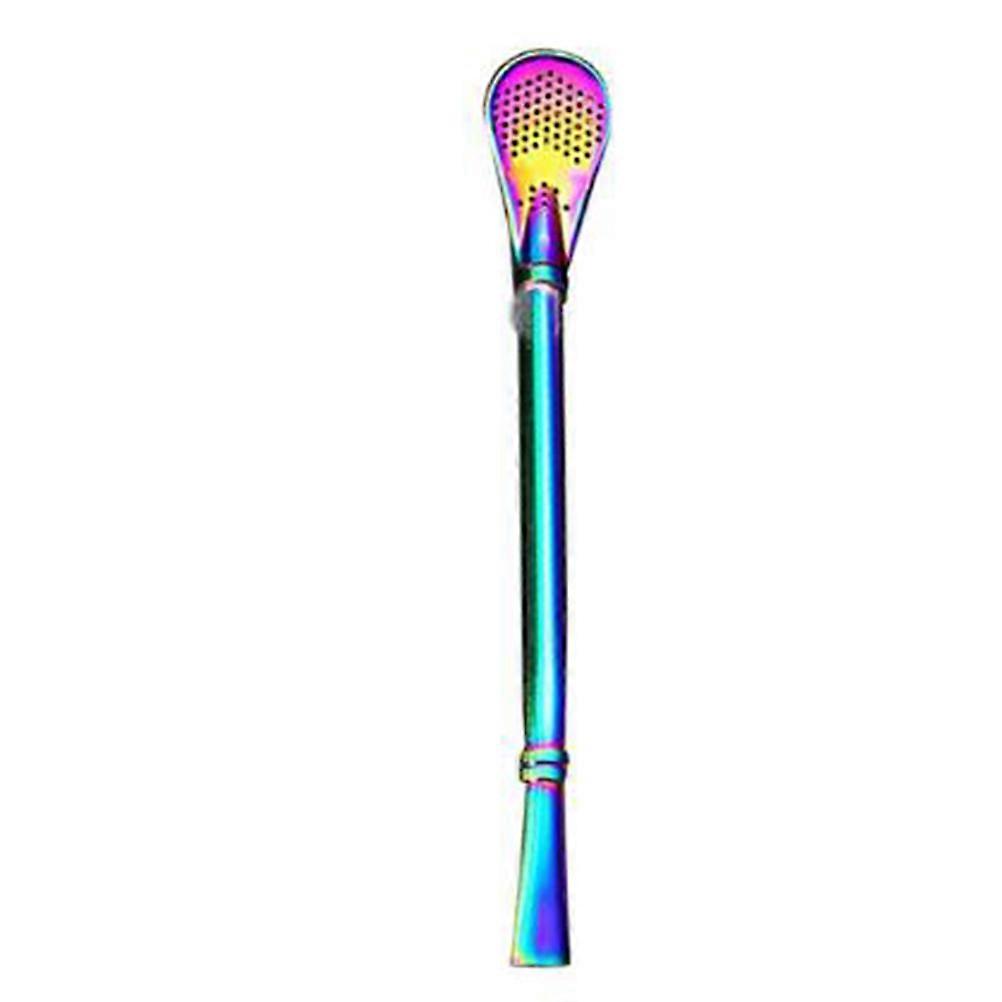 2 em 1 Aço Inoxidável Straw Spoon Aço Inoxidável Straw Mate Multifuncional Colher de filtro atóxico