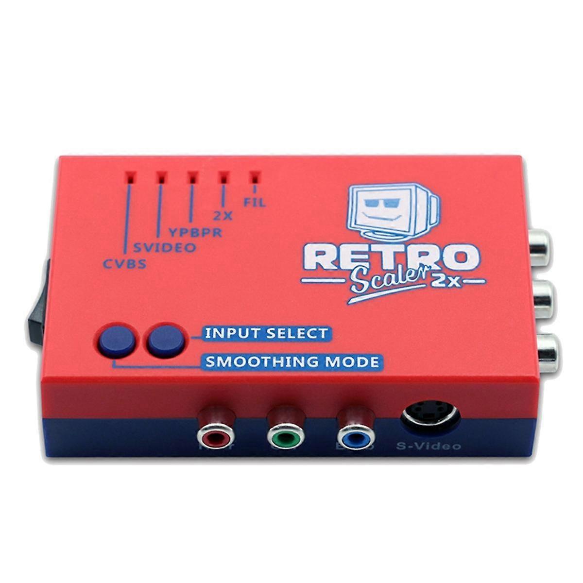For RetroScaler2x AV to HD Converter Line-Doubler for Retro Game Consoles PS2 N64 Dreamcast MD1 MD2,Red