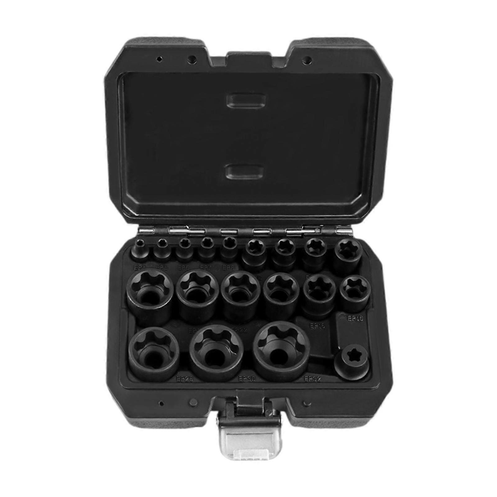 19x EP Socket Set High Performance Versatile Tool with 1/2'' Drive Hand Tool