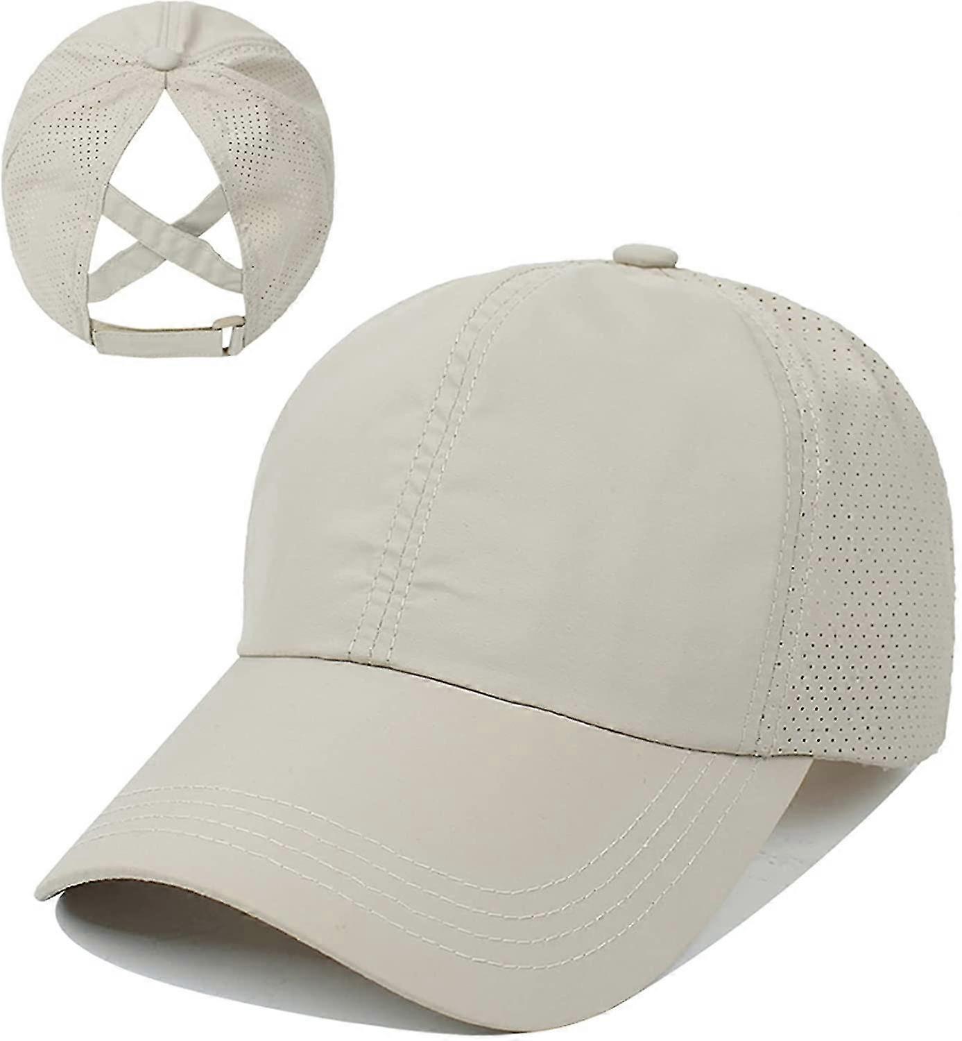 Women's Cross Ponytail Baseball Cap Adjustable Quick Dry Cap