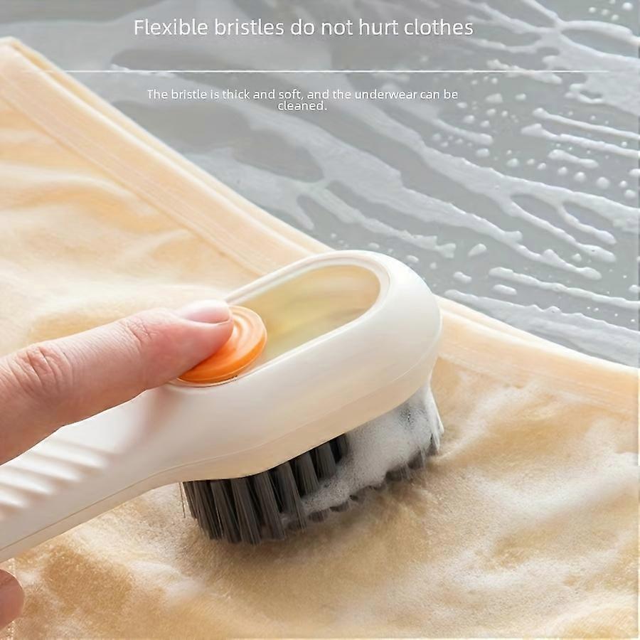Automatic Soap Dispensing Plastic Cleaning Brushes with Soft Bristles for Shoes and Clothes - Multifunctional Brush Attachment for Household Use