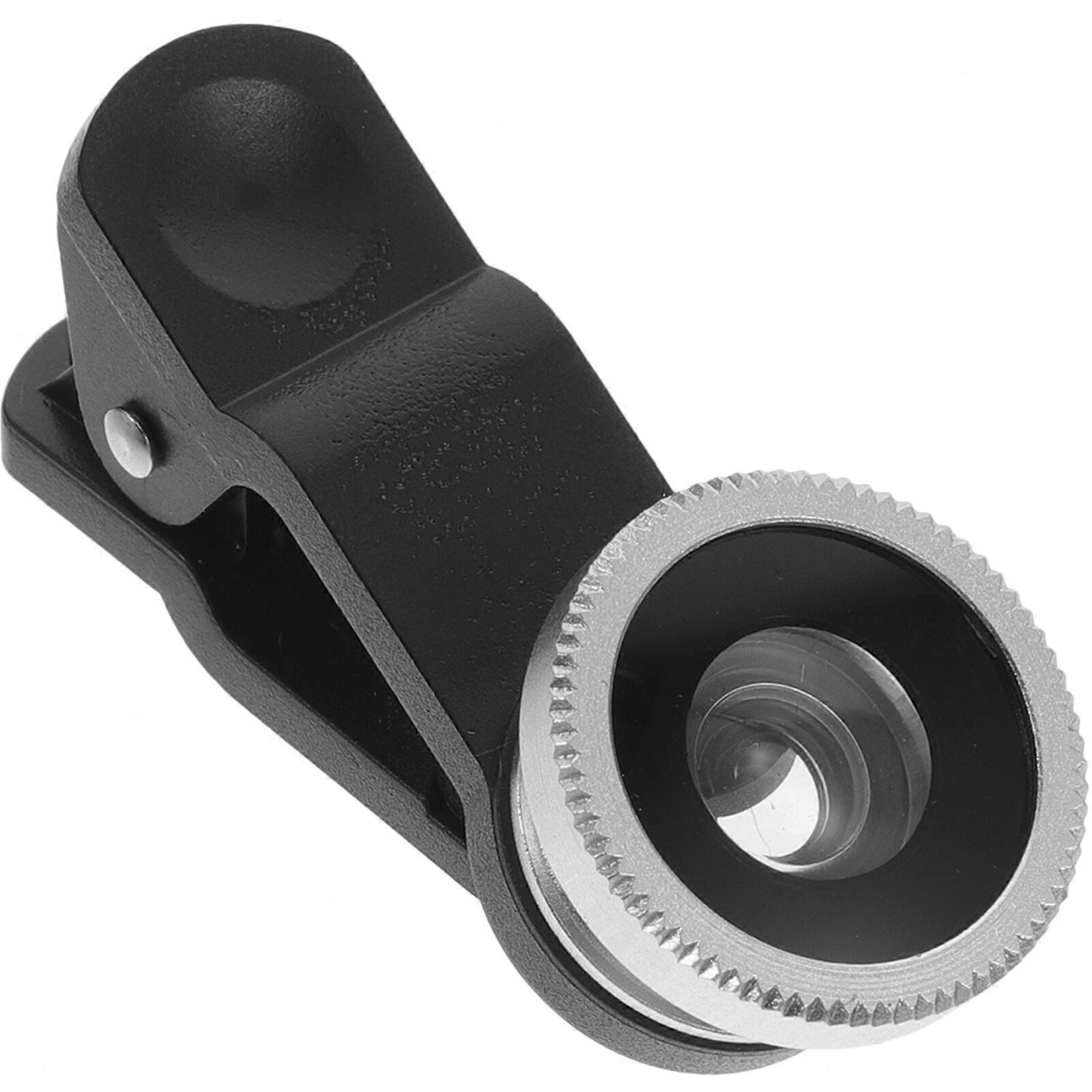 Universal Portable Cell Phone Camera Lens Super Wide Angle Lens Macro Lens and Fisheye Lens Clip on 3 in 1 Mobile Phone Lens for iPhone 6S/7/8/X (Silv