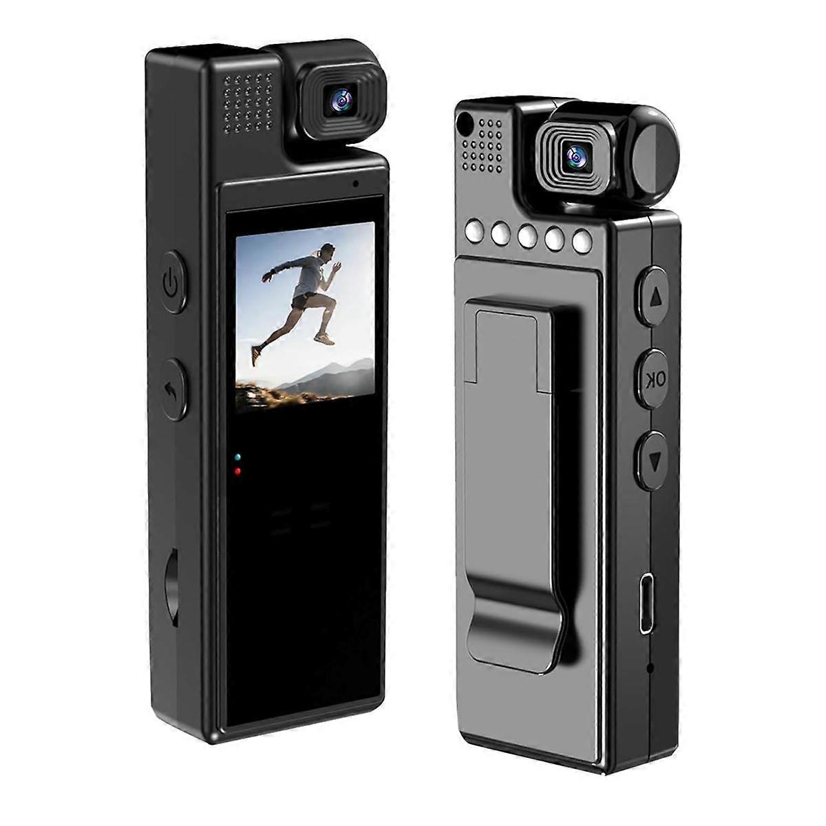 1080P Portable Body Camera 180 Rotating Lens,Video Recorder,Night Vision ,Loop Recording Body Camera for Police, Sport