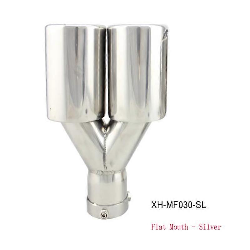 Tuyau d’échappement de voiture modifié en acier inoxydable Gorge de queue Double bouche Silencieux 63mm Un sur deux 89mm Plaqué Bleu Général