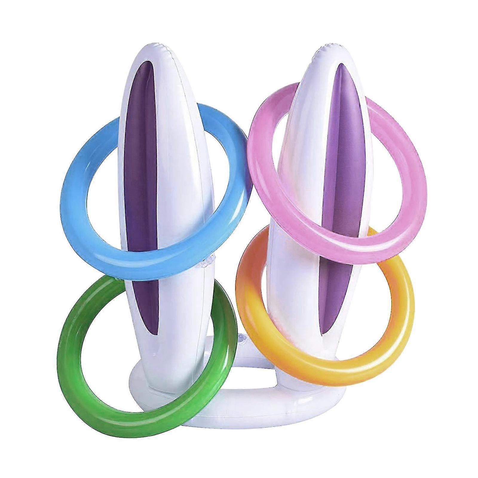 Inflatable Easter Bunny Rabbit Ears Hat & Ring Toss Easter Kids Game Toy Gift