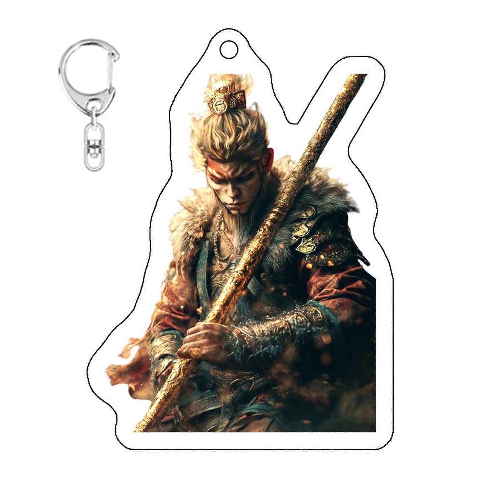 Acrylic Figure Black Myth Wu-kong Keychains Personalized Backpack Hanging Ornament for Women Men