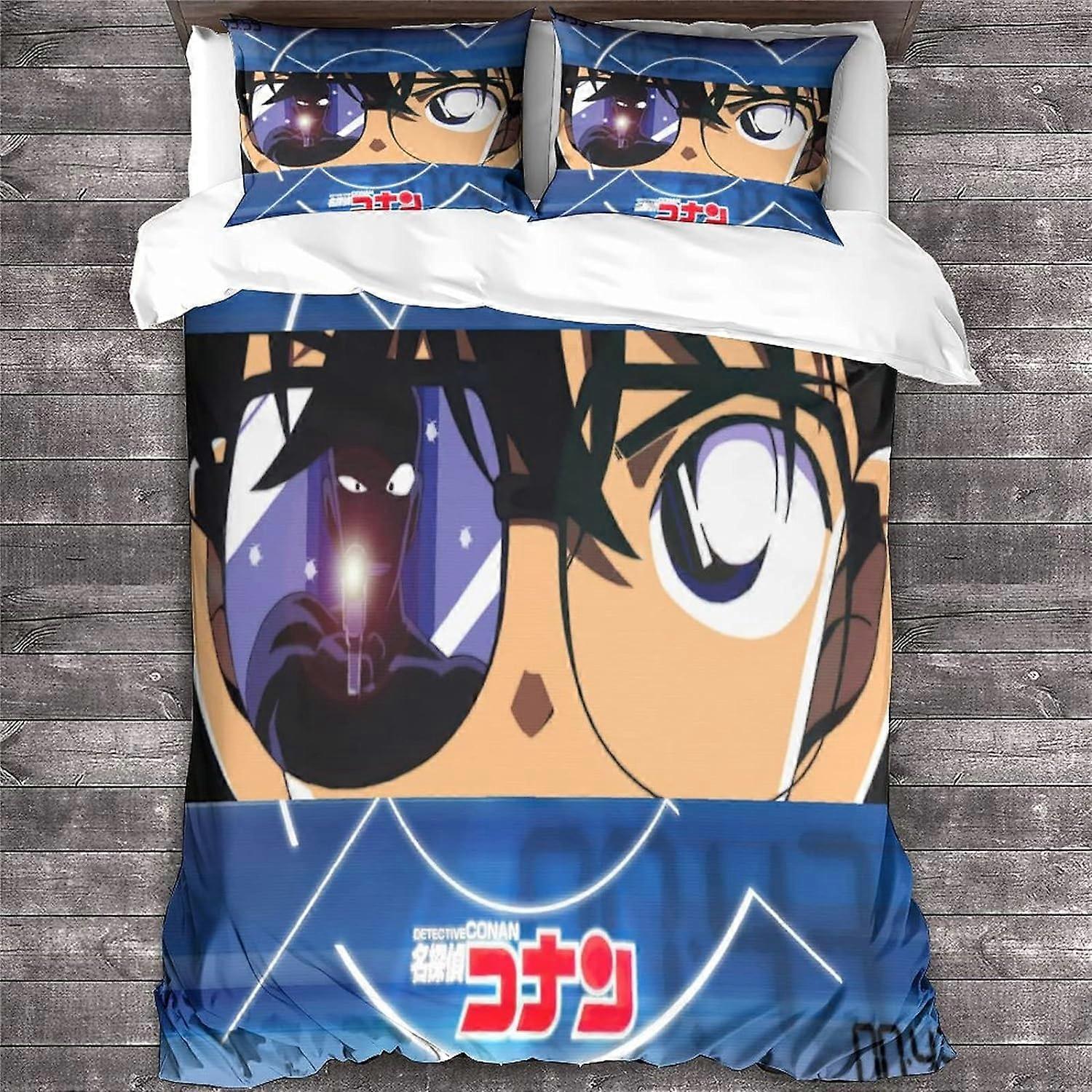 名探偵コナン江戸川アニメ羽毛布団カバー、子供用女の子の寝具セット