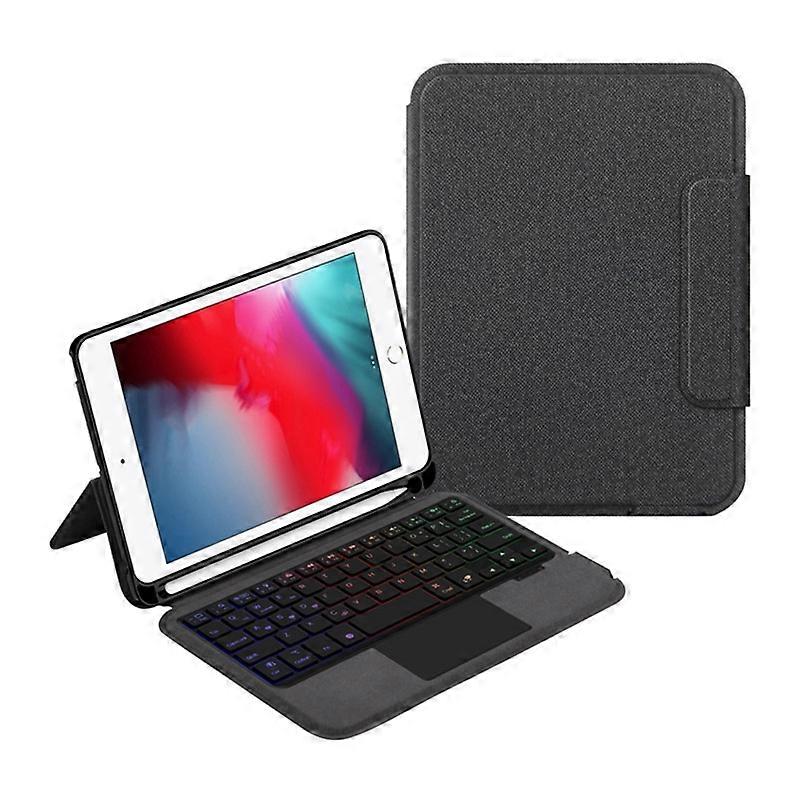Pour iPad mini 4 / mini (2019) 7,9 pouces Clavier à pavé tactile rétroéclairé intégré en cuir de vache véritable St