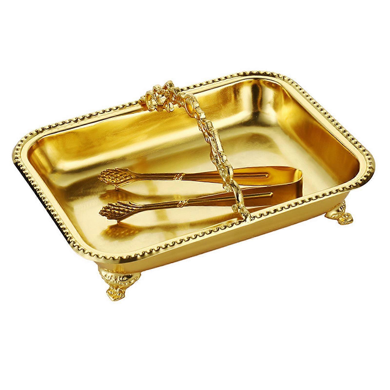 Serviertablett Club Home Party Arbeitsplatte Couchtisch Gast Handtuchhalter Tablett Golden