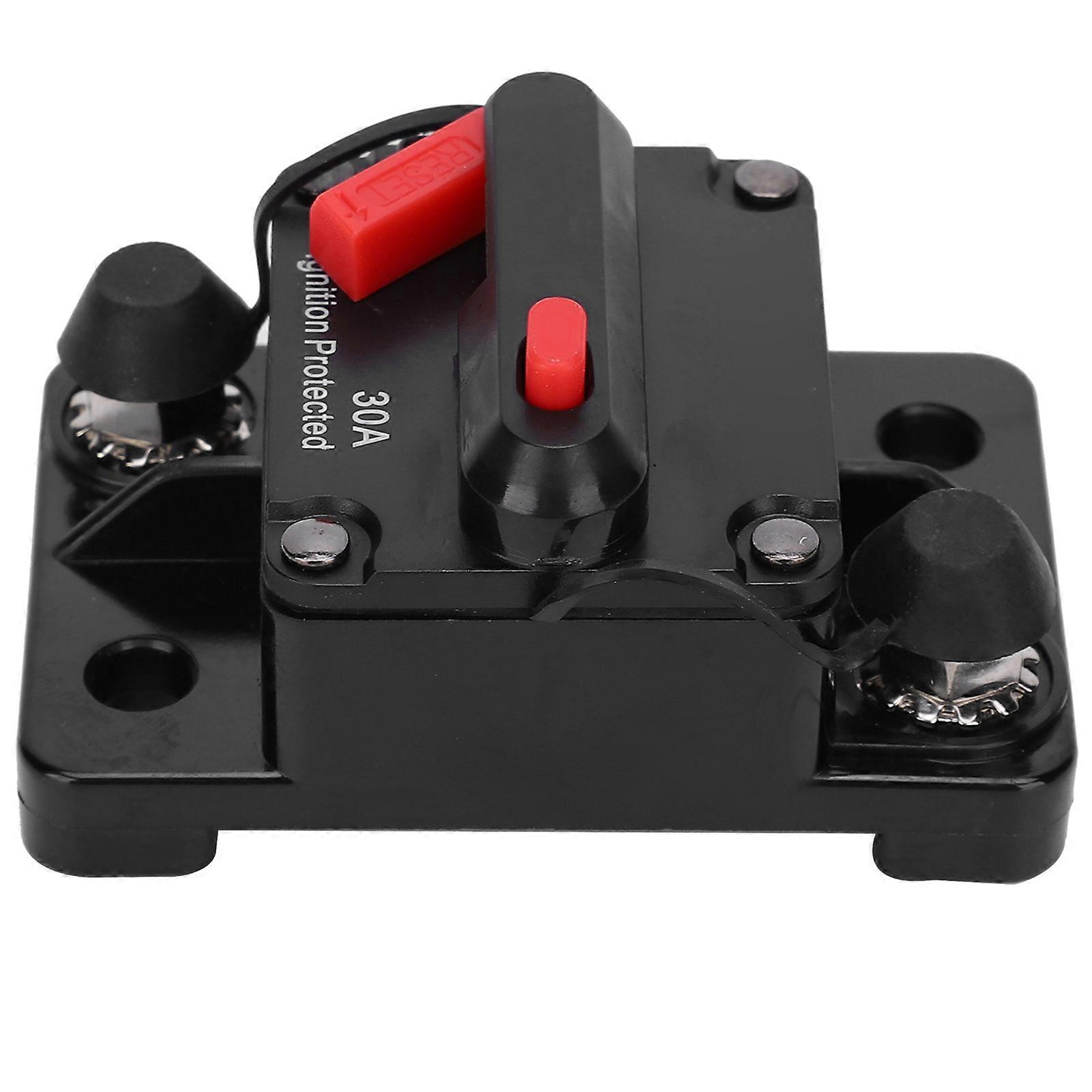 Circuit Breaker Auto Reset Fuse Holder Copper Waterproof Automatic Switch Red DC12?42V30A YEMAA