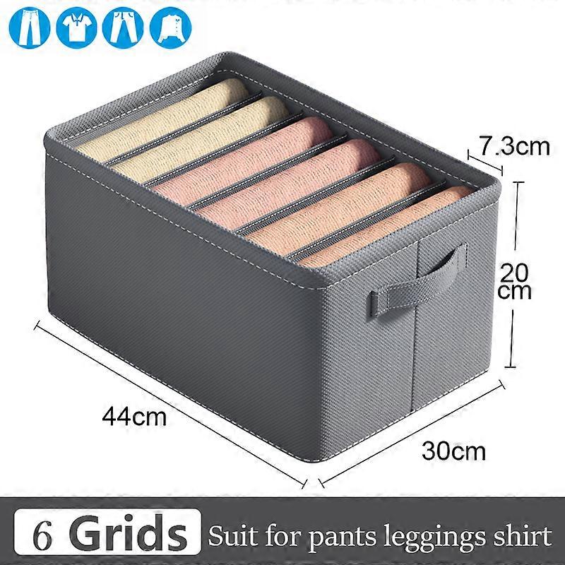 2 Contenitori Pieghevoli Per Vestiti - Organizer Con 7 Scomparti - Grigio - Per Jeans, Magliette, Intimo - Foto 9