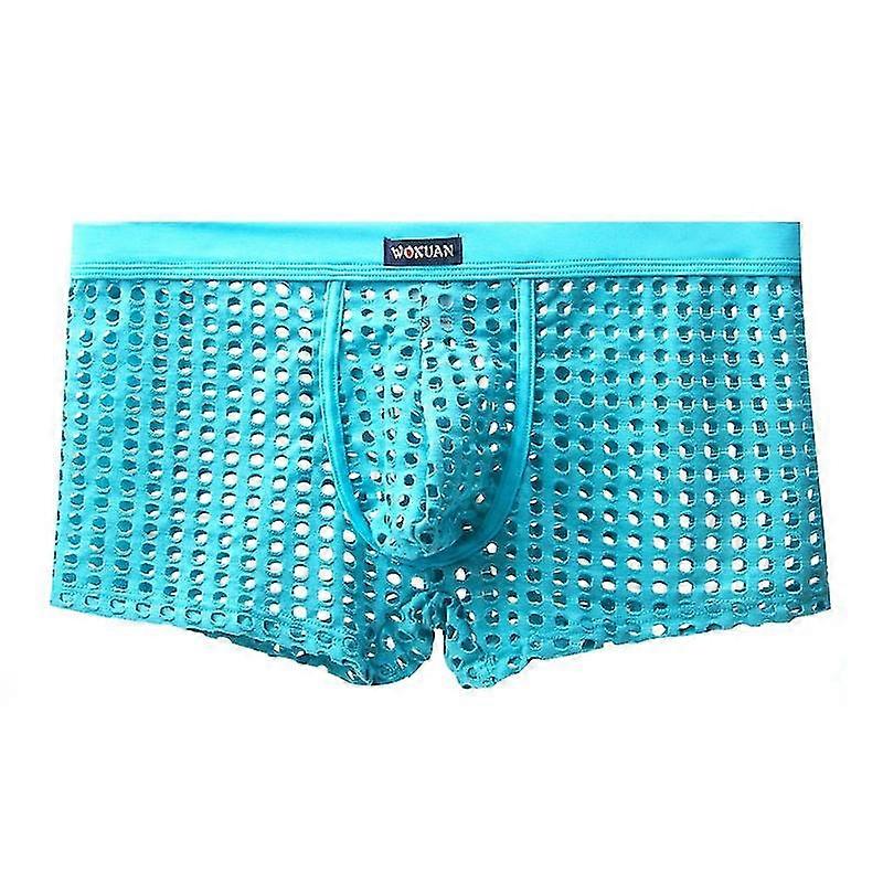 الرجال شبكة صيد الأسماك الملابس الداخلية انظر من خلال الملاكم سراويل قصيرة شبكة جوفاء الملابس الداخلية صالة جذوع السراويل القصيرة