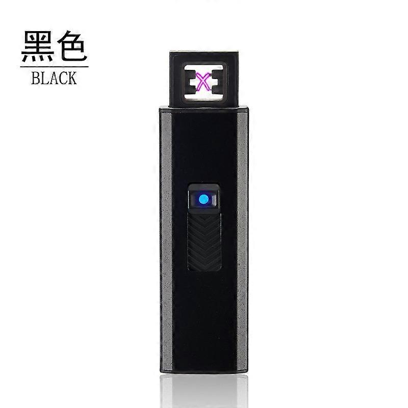 Cross-Border Personality Long Strip Portable Double Arc Lighter Filled With Personality Windproof Usb Smart Cigarette Lighter Network Red