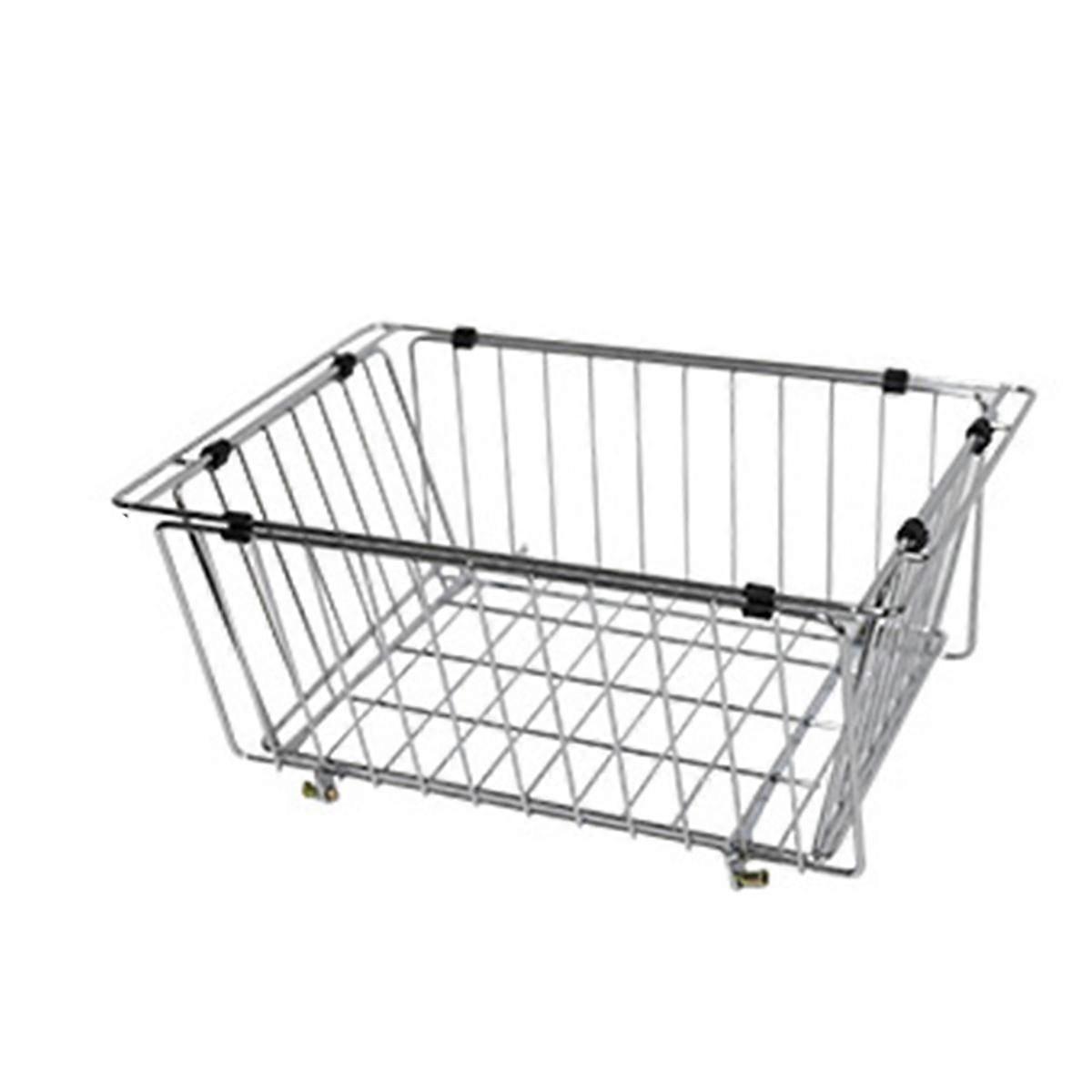 Camping Folding Basket for Unit Table Portable Camping Table Storage Basket Silver