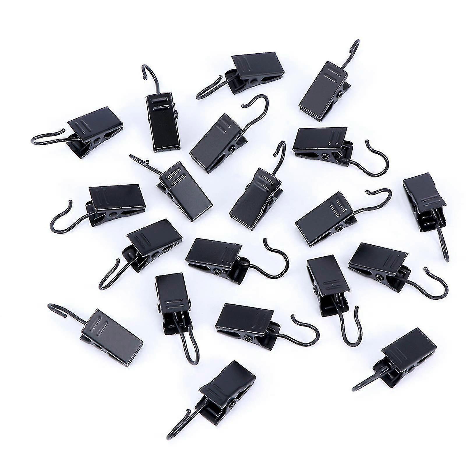 100 Pcs Metal Curtain Clips, Small Curtain Clips With Hooks Photo Clips Bulldog Clips Laundry Hooks For Curtain Rings