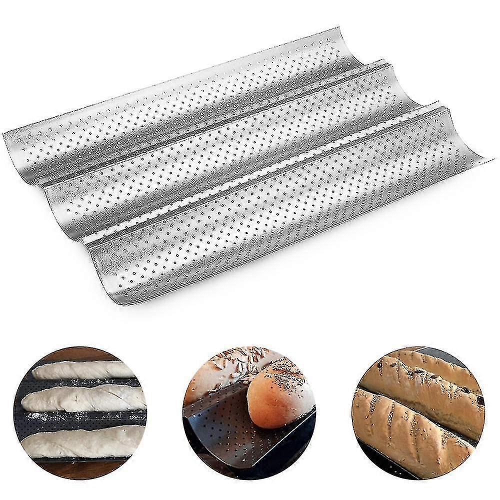 Nonstick Perforated Baguette Pan For French Bread Baking