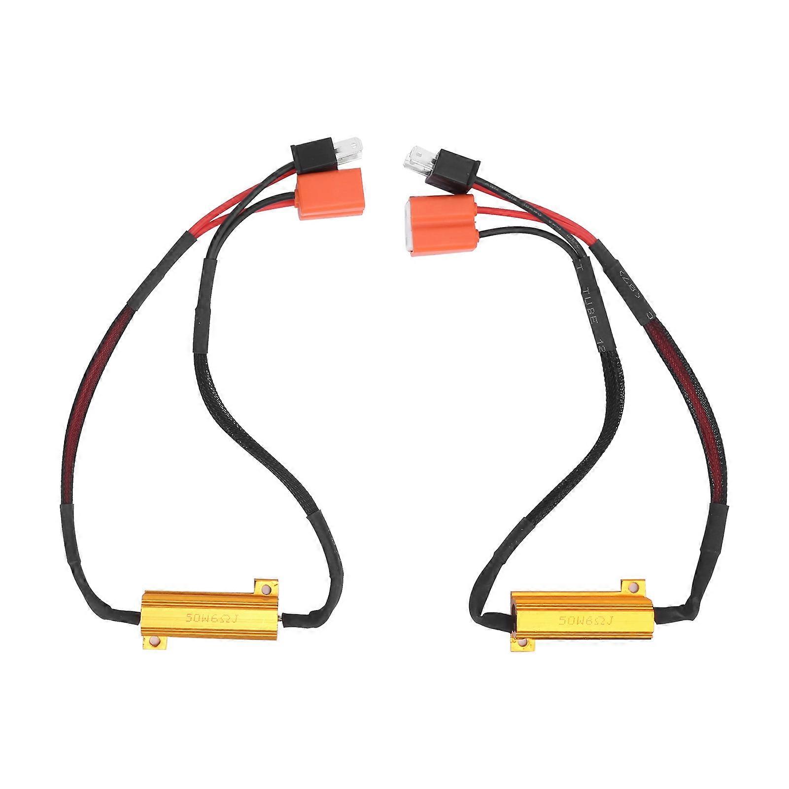 2 stk H7 LED tåkelys dekoder 50W 12V lastmotstand bil frontlys lamper Anti flimmer Canceller