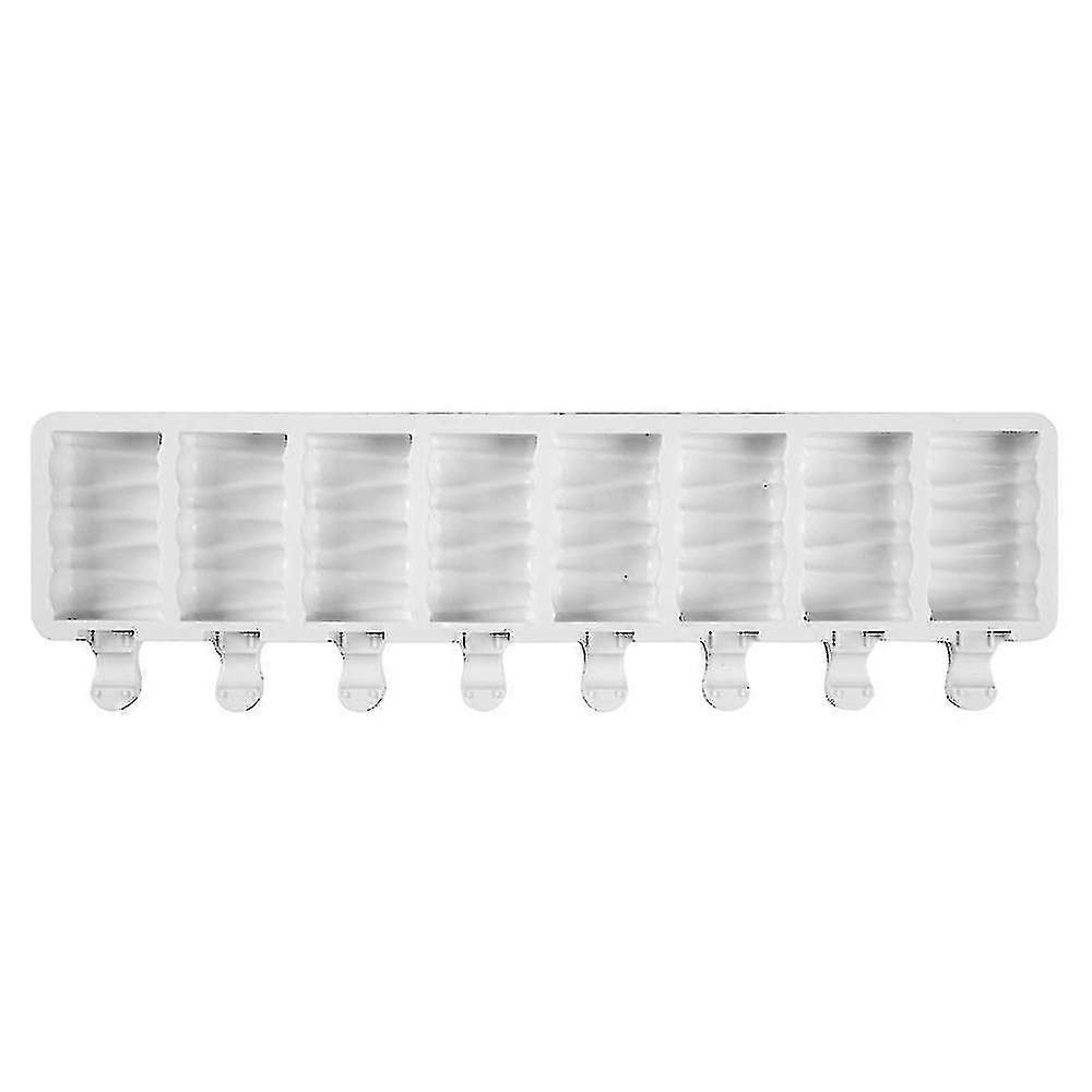 hmwy-silicone ice cream mold 8 cell small size ice cube tray diy homemade popsicle molds(white)