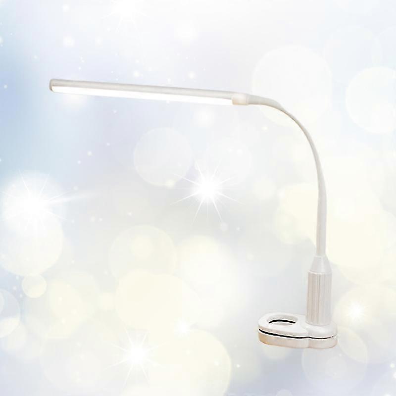 1pc Led Table Clip Lamp Creative Stepless Adjusted Dimming Clip Eyeshield Lamp For Students Bedroom School Home White