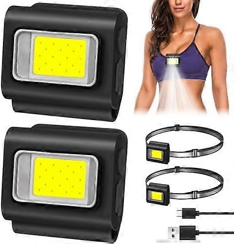 2PCS Magnetic LED Keyring Light - Portable Work Light Mini Torch with 6 Modes - Rechargeable Flashlight for Camping Fishing Running