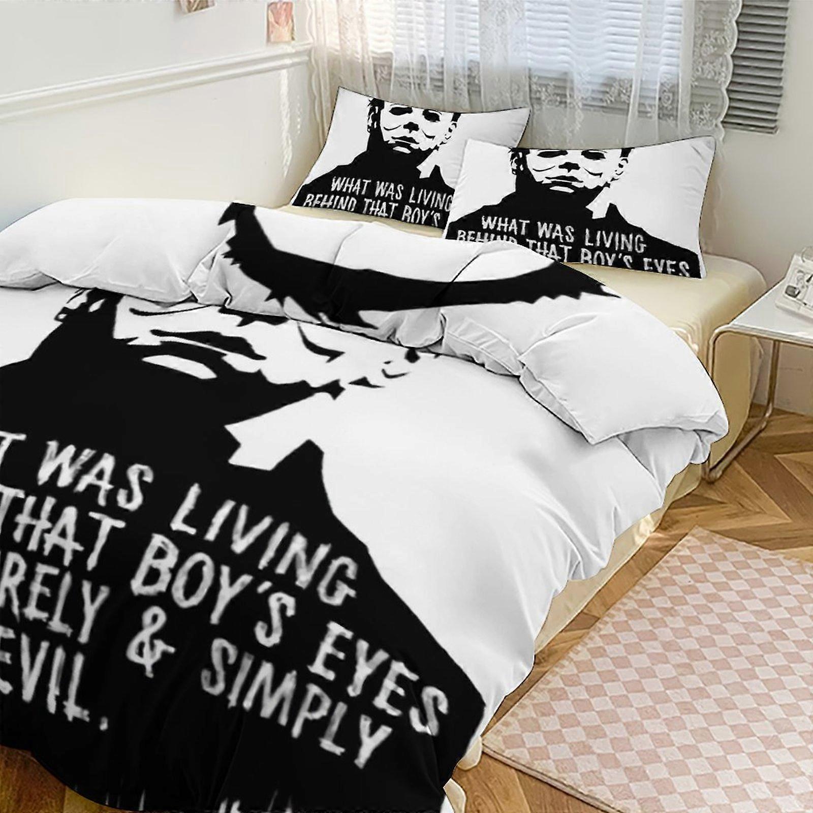 Sábanas g810 Michael Myers Print Bedding Set Pattern Duvet Cove Set 3 Piezas 1 Funda De Edredón Y 2 Fundas De Almohada Para Mujer Hombre Adolescente tq810 Sábanas