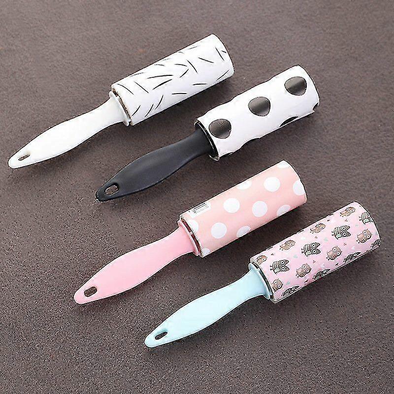 Lint Roller Set, 4 Handles And 4 Rollers Pet Bristle Sticky Brush, Cleaning Roller For Clothes, Carpets, Car Seats, Dust