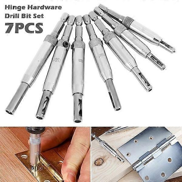 7PCS/set HSS Self Centering Hinge Hardware Drill Bit Set Door Drawer Pilot Hole